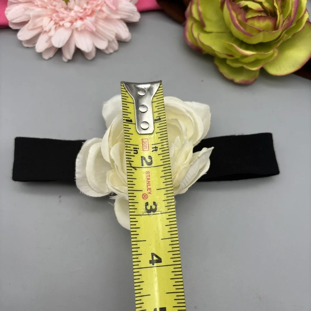 5 Pc. Large Flower Hair Bow‎ on Knit Headband Lot Gift Set Baby Girl